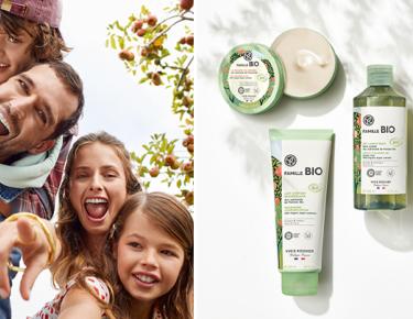 pai e 3 filhos linha produtos famille bio