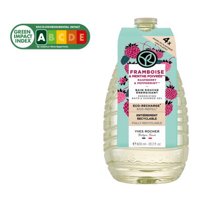 Eco-Recarga Banho Duche Framboesa & Hortelã-Pimenta - 600ml | Yves Rocher Portugal