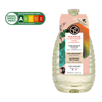 Eco-Recarga Banho Duche Manga & Coentro - 600ml | Yves Rocher Portugal